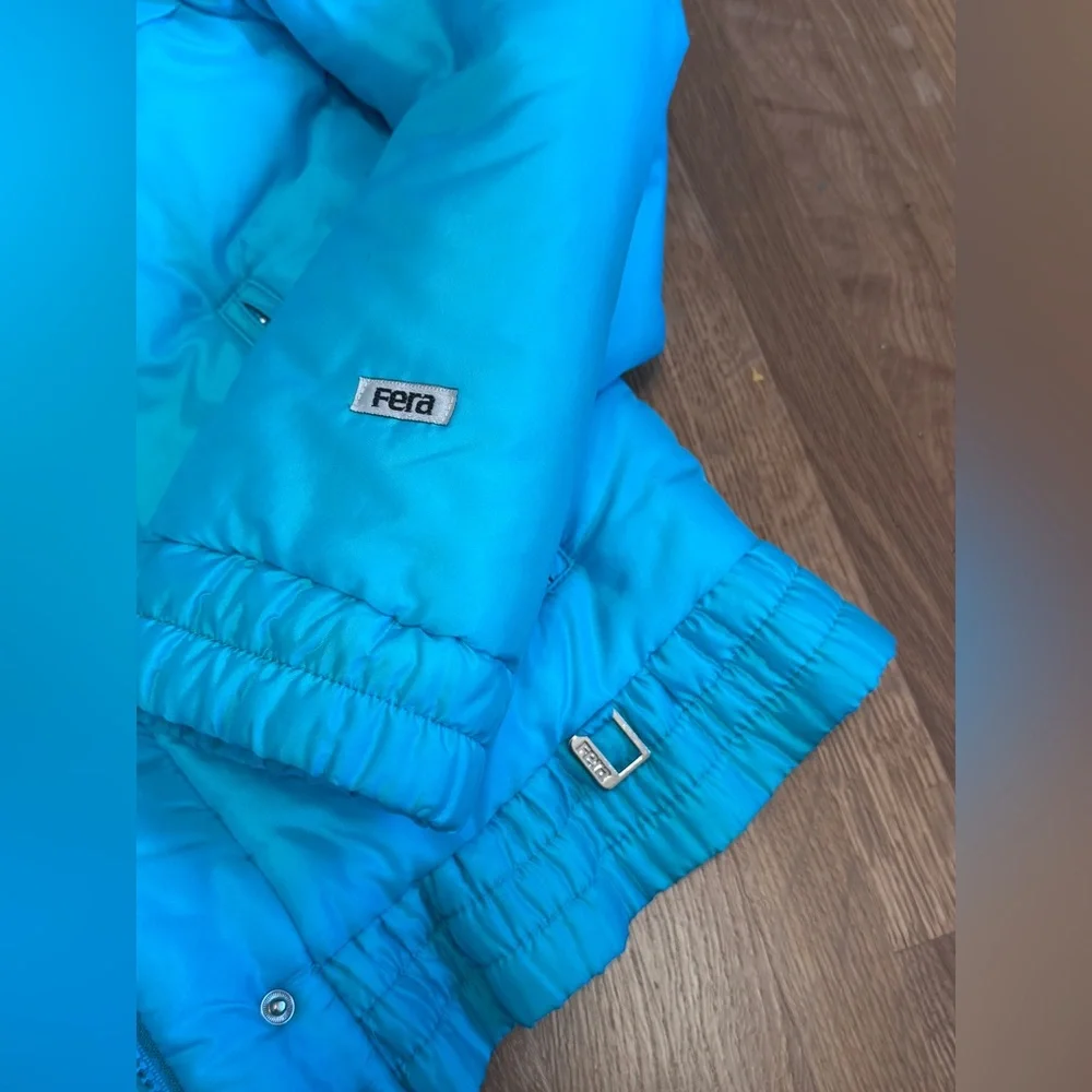 80s Vintage Turquoise Fera Ski Puffer Jacket Sz M - Picture 6 of 8